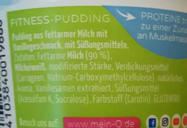 Yahourt Protein + ingredients label