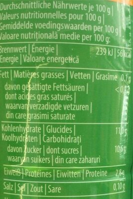Trinkjogurt Mango-Vanille nutrition facts table