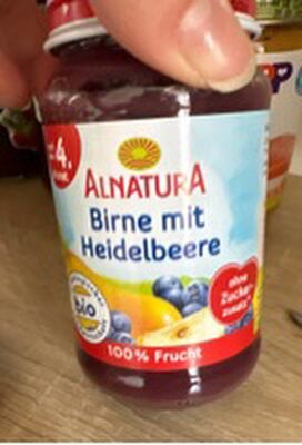 Birne Heidelbeere Brei