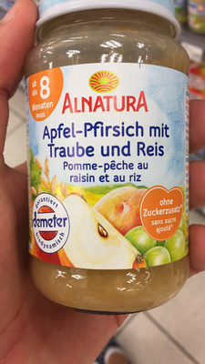 Pomme-pêche au raisin et au riz