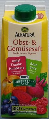 Obst- & Gemüsesaft Apfel Traube Himbeere Rote Bete