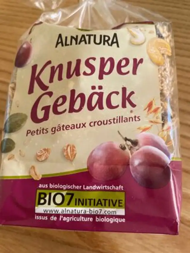 Knusper Gebäck ingredients label