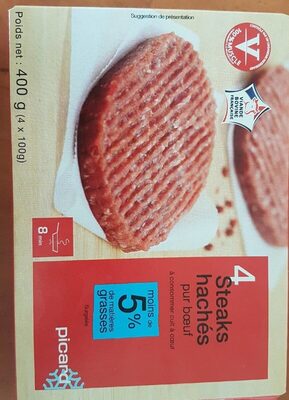Steaks hachés pur bœuf front packaging