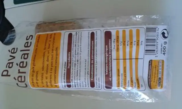 pavé céréales front packaging