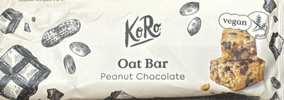 Organic baked oatmeal bar with peanut and chocolate