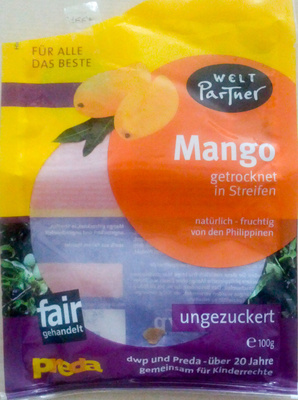 Gedrocknete Mango in Streifen