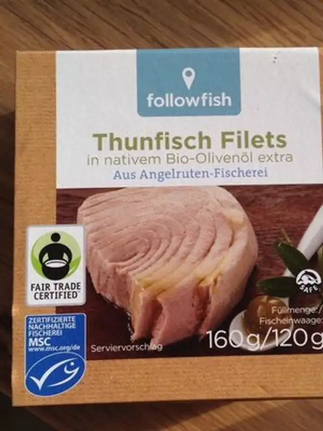 Thunfisch Filets in Olivenöl front packaging