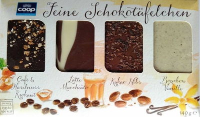 Feine Schokotäfelchen front packaging