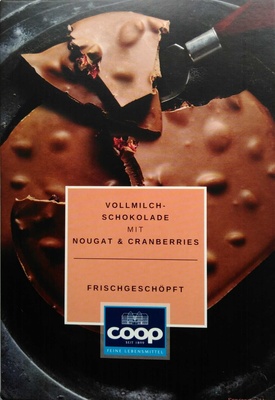 Vollmilchschokolade mit Nougat & Cranberries front packaging