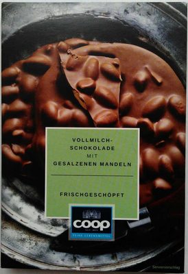Vollmilchschokolade mit gesalzenen Mandeln front packaging
