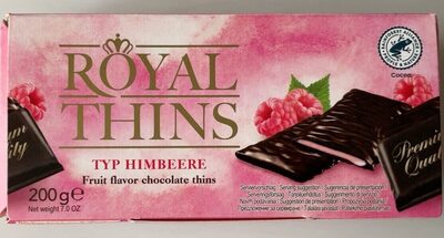 Raspberry flavor chocolate thins