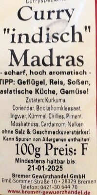 Curry „indisch“ Madras