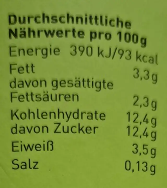 Fruchtjoghurt mild Pfirsich Maracuja nutrition facts table