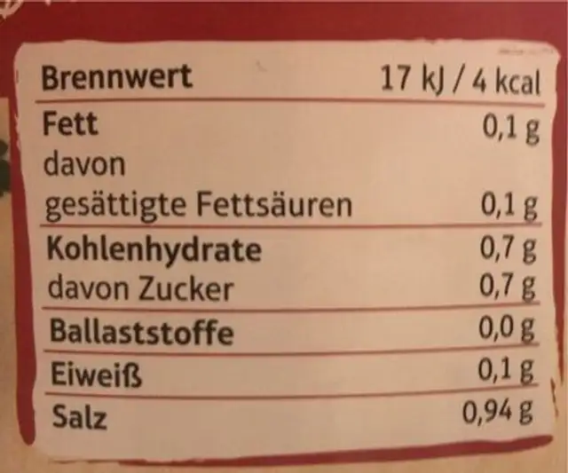 Gefro / Klare Suppe nutrition facts table
