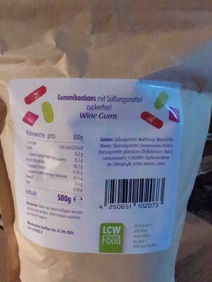 Gummibonbons mit Süßungsmittel -Wine Gums