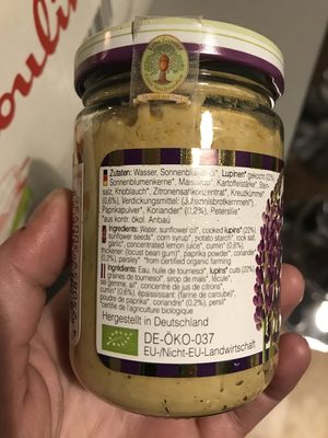 Pini Orient ingredients label