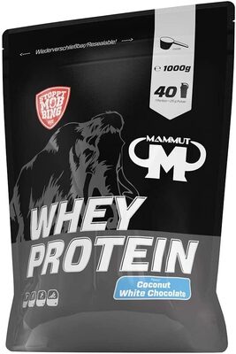 Whey Protein coconut white chocolate front packaging