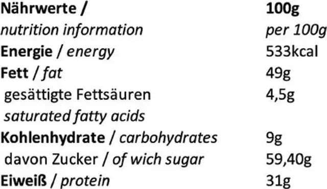 Bio Hanfsamen geschält nutrition facts table