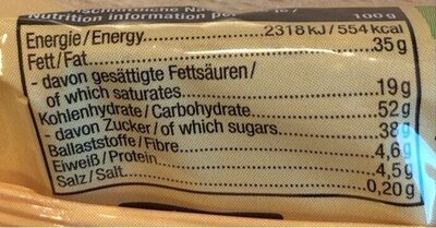 Wafer Choc Bar Dark nutrition facts table