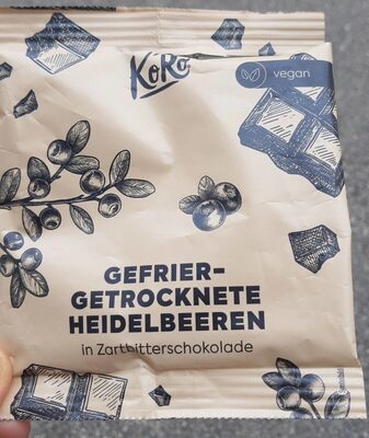 Myrtille entières lyophilisées dans du chocolat noir