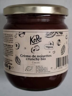 Crème de noisettes crunchy bio cacao front packaging