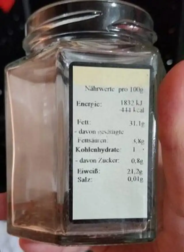 Grain de chia nutrition facts table
