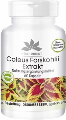 Coleus Forskohli Extrakt Nahrungsergänzungmittel front packaging