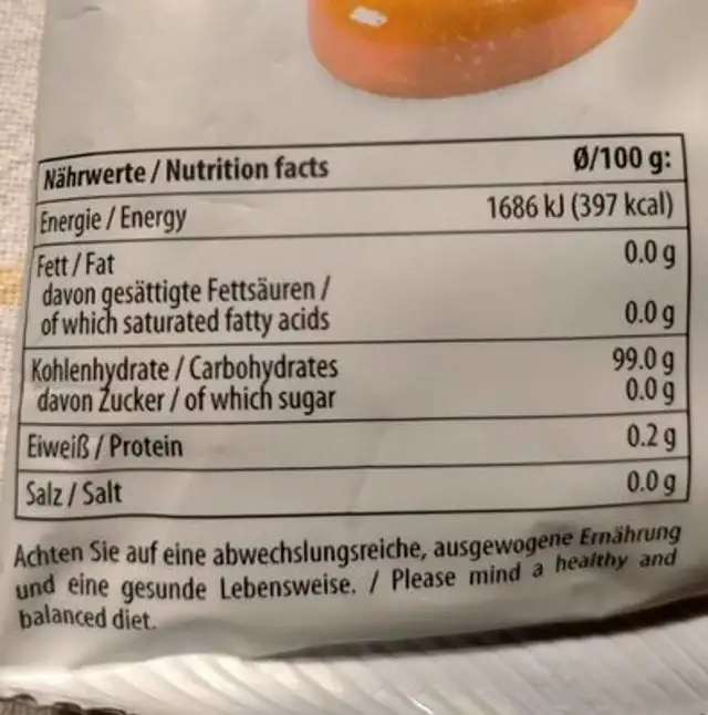 Ingwer-zitrone, Zuckerfrei nutrition facts table