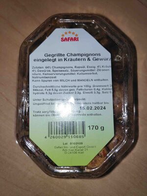 Gegrillte Champignons eingelegt in Kräutern & Gewürzen