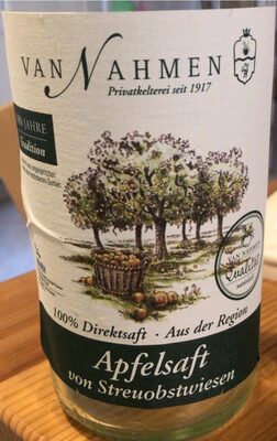 Apfelsaft von Streuobstwiesen front packaging