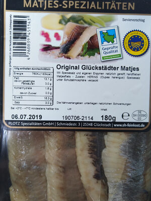 rewe Plotz Glückstädter Matjes oder Kräuterfilet (1 kg = 51.70) je 135-g-Pckg. 6.99€ 1kg 51.70€