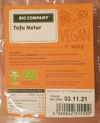 Tofu Natur front packaging