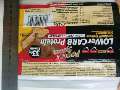 Lower Carb Bar Karamell-Erdnuss-Geschmack front packaging