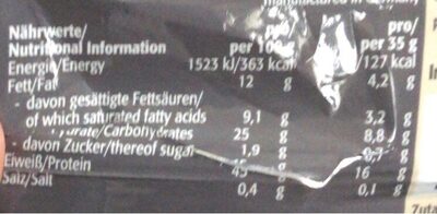 Barre protéinée Framboise nutrition facts table