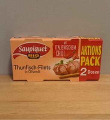 Thunfisch-Filets in Olivenöl mit Chili front packaging