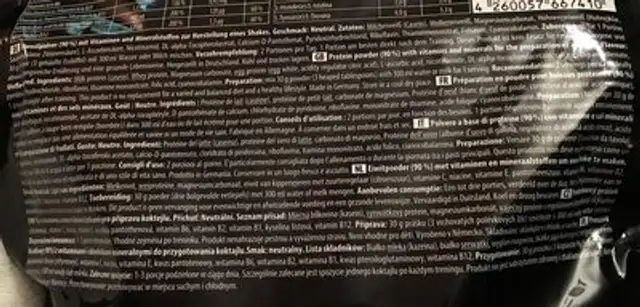 Inko X-treme Muscle 95 ingredients label