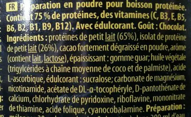 Inkospor X TREME Whey Protein Chocolat 750 g ingredients label