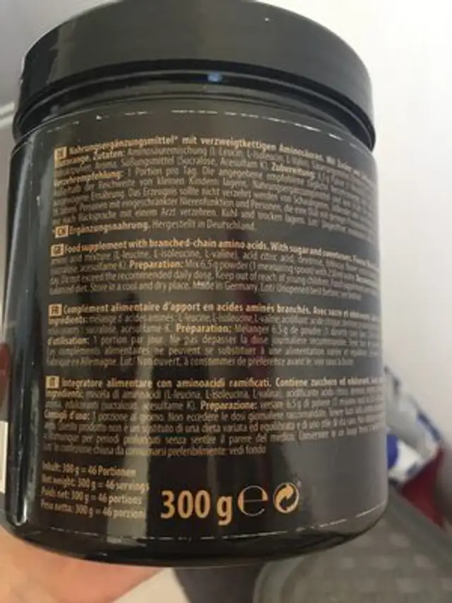 BCAA ingredients label