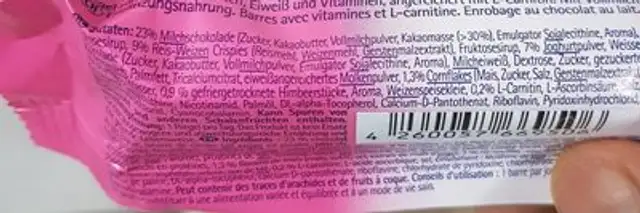 Crunchy , Himbeere Framboises ingredients label