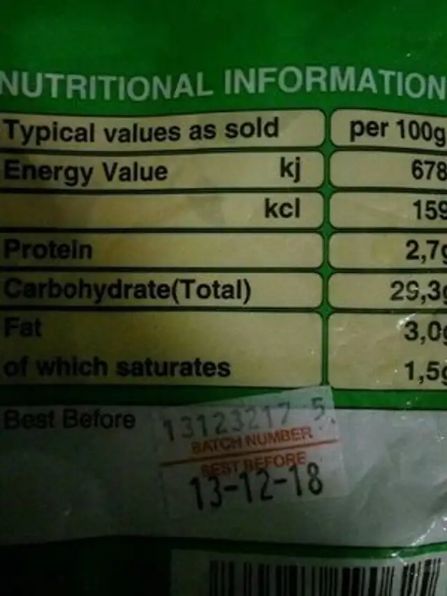 50 Rolls végétale Nems végétarien ingredients label