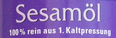 Sesamöl ingredients label
