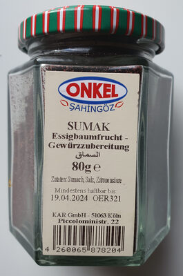 ERDEN Marekt GEWÜRZE Onkel Sumak Essigbaumfrucht Gewürzzubereitung 80g 1.99€ 1kg 24.88€