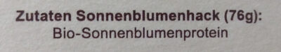 SUN FLOWER HACK ingredients label