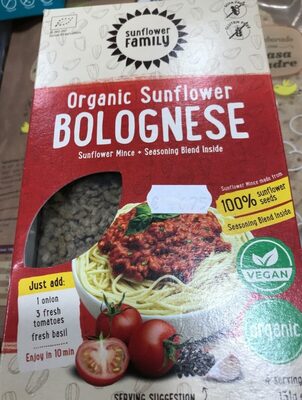 Organic sunflower Bolognese front packaging