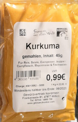 Kurkuma gemahlen