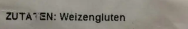 Seitan Fix, Zum Herstellen Von Seitan, Vegan ingredients label