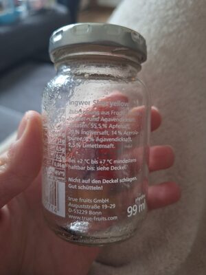 Ingwer Shot ingredients label