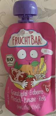 FruchtBar Granatapfel-Erdbeere-Pfirsich-Banane-Reis