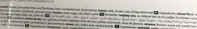 Apéritif Aux Sésames - Tatlicilar ingredients label