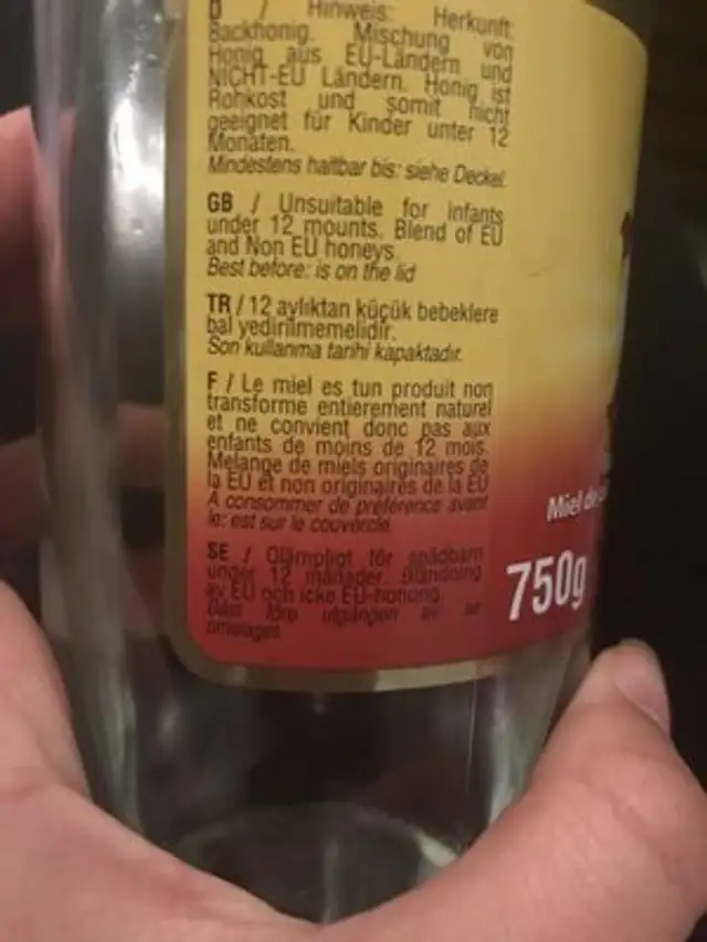 Sifa Honung ingredients label